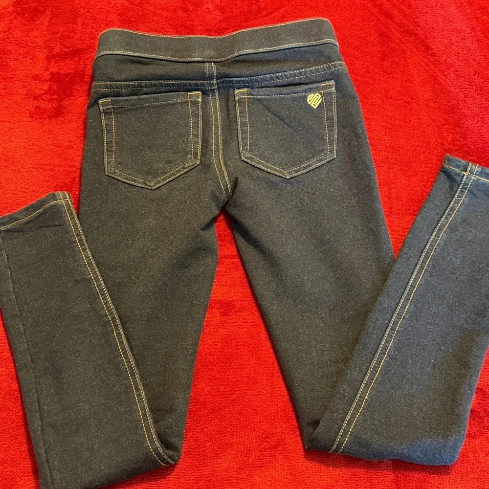 Justice Girls Dark Wash Slim Jeggings Pull On Denim Skinny Jeans Size 10 Slim